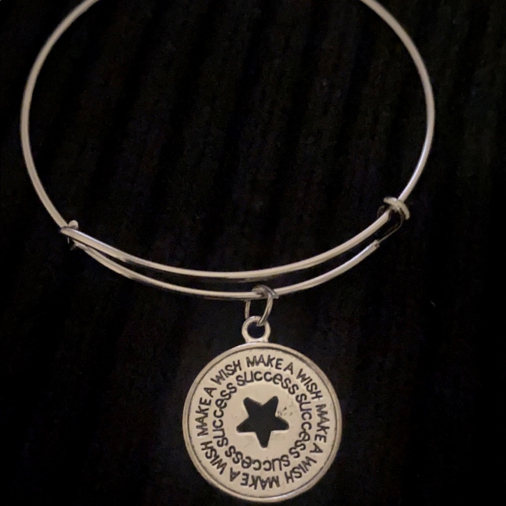 Silver Expandable Bracelet with Charm
